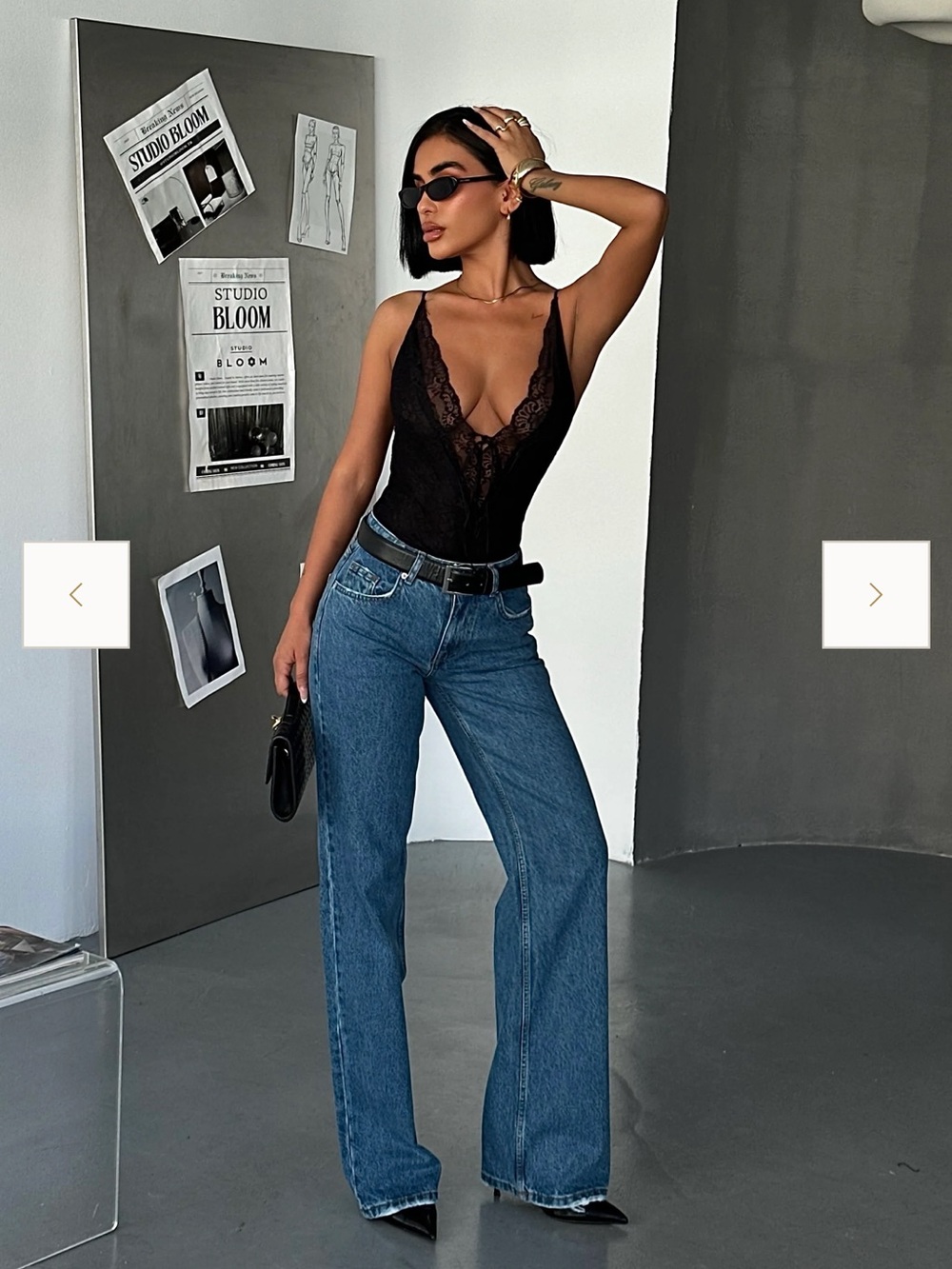 High-Rise Wide Leg Jeans in Blue Wash